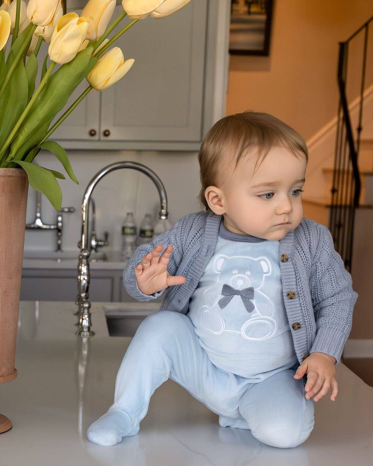 Cozy Oversized Cardigan: Blue / 2-3Y