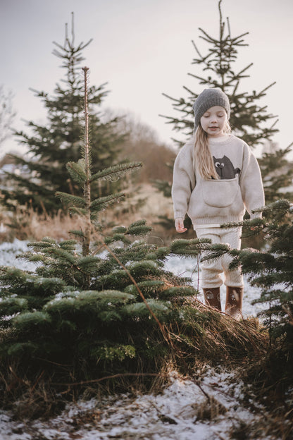 Annie & Charles® animal knitted sweater: Beige bear
