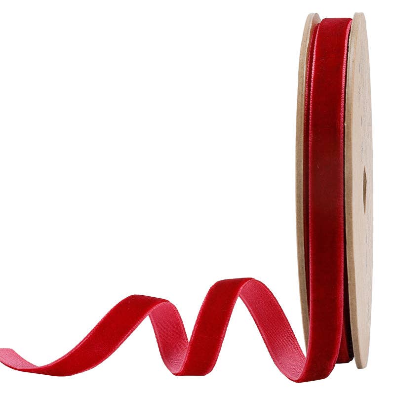 17 Colors | 3/8" Velvet Ribbon | 10 Yard Roll: Bay Leaf