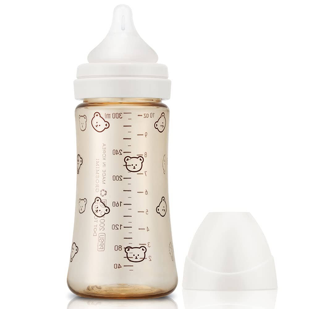 Grosmimi PPSU Baby Bottle - 10oz (300ml): Olive_White