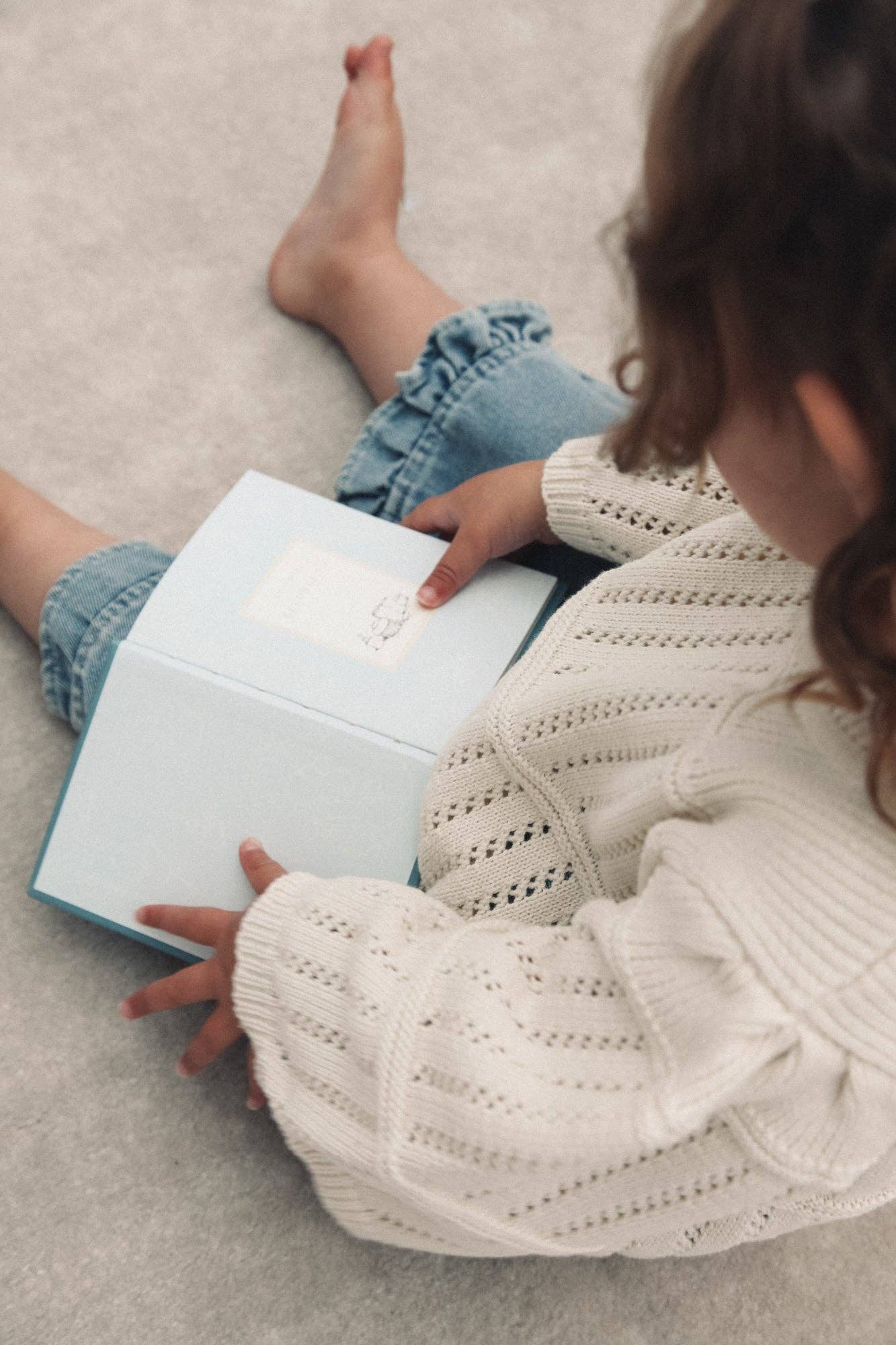 Cream Cotton Flare Sleeve Knit Jumper: 2-3y