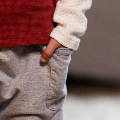 Thermal Organic Boy Tee & Pants Set - Brick Red: 3T