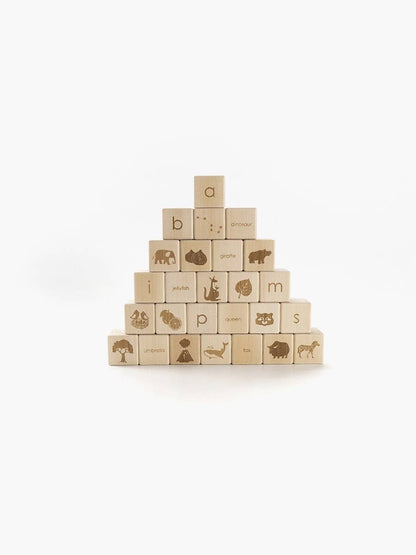 English Alphabet Block Set of Cubes for Children Wooden Toys