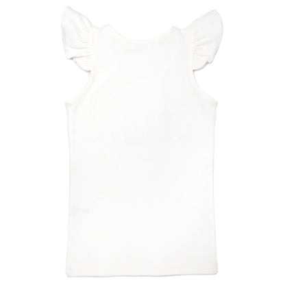 "Three" Pink Sparkle Embr Cotton Baby Rib FS Tank: Cream / 3