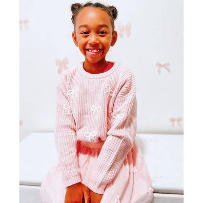 All Over Bows Knit Sweater - Mommy and Me: Girls
