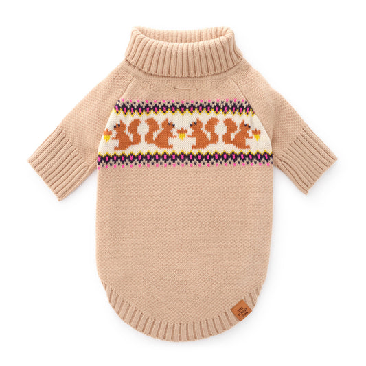 Squirrel Knit Dog Sweater: S