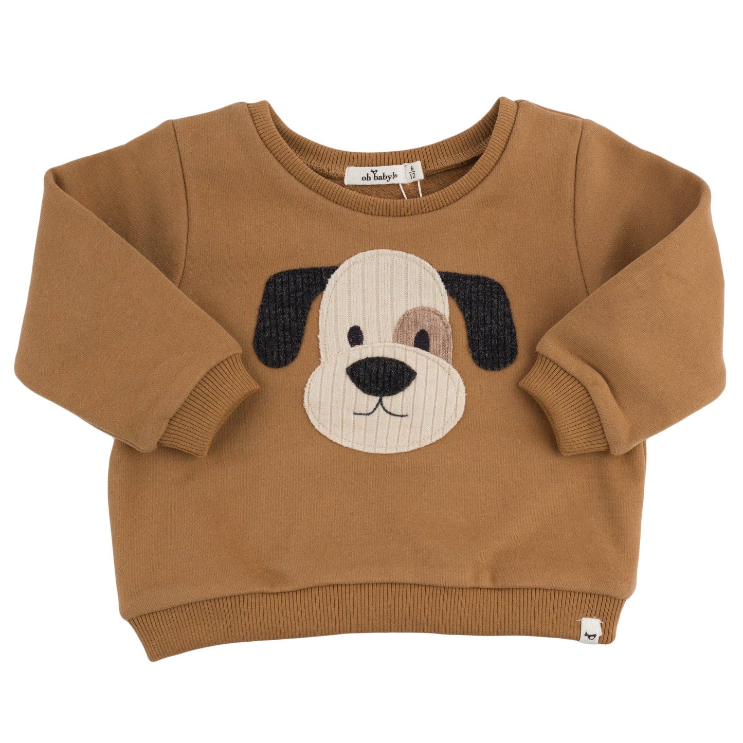 Puppy Face Applique Brooklyn Boxy: Milk Chocolate / 4-5 yr