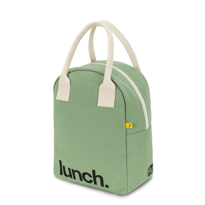 Zipper Lunch Bag - ‘Lunch’ Moss