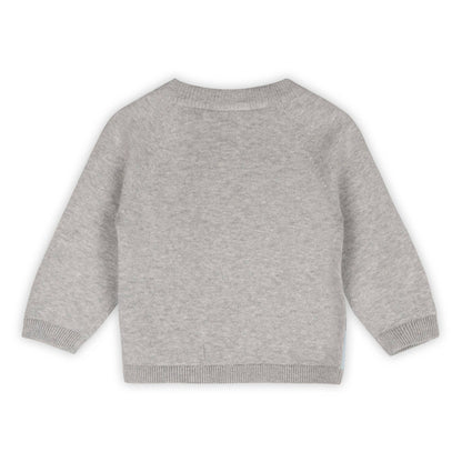 Skating Polar Bear Jacquard Knit Baby Raglan Pullover: Heather Grey / 12-18M