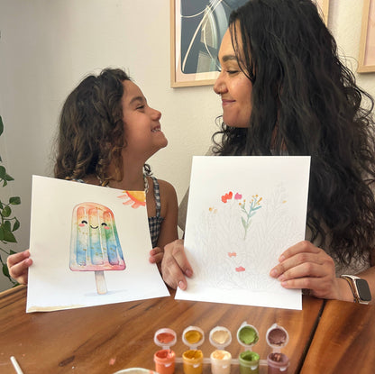Kids' All-In-One Watercolor Paint Set - Happy Rainbow