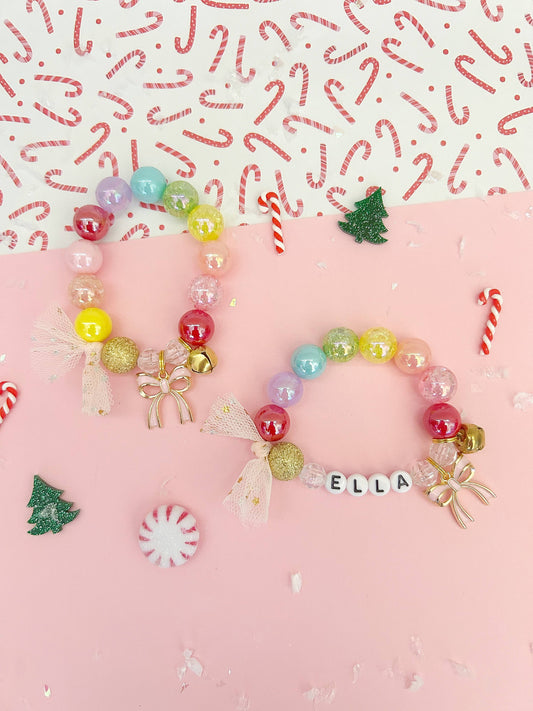 Rainbow Holiday Bow Bracelet