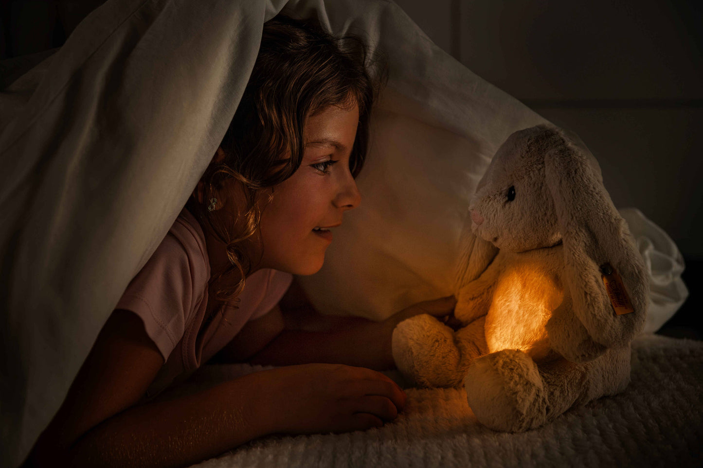 Light at Night Hoppie Rabbit Stuffed Plush, 11 Inches