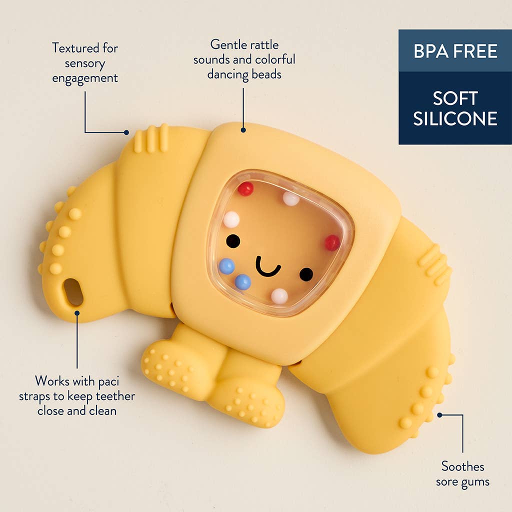 Sweetie Shake Plus™ Rattle & Teether - Chloe the Croissant