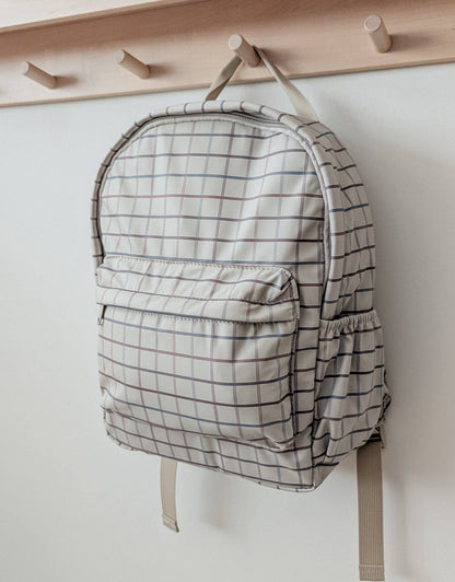 Mini Backpack - Taupe grid - Menoum Menoum