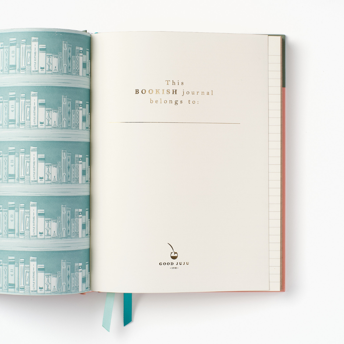 Sneaky Cat Bookshelf Hardcover Notebook