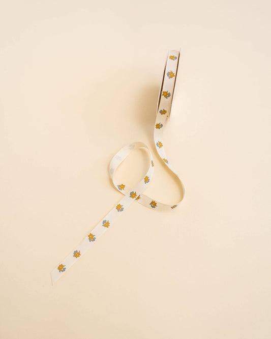 'Gold Floral' Cotton Ribbon