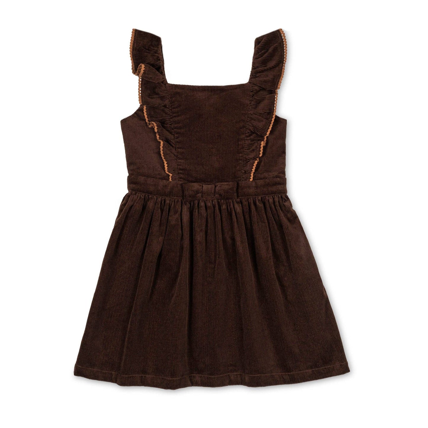 Organic Corduroy Ruffle Jumper: Chocolate / 3