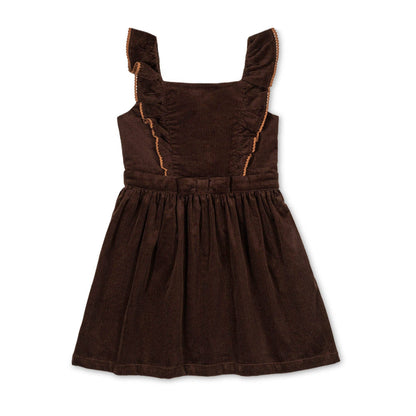 Organic Corduroy Ruffle Jumper: Chocolate