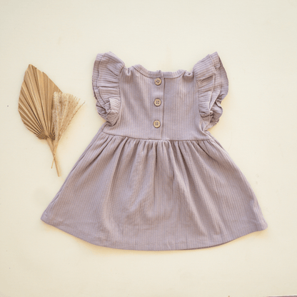 Organic Cotton Ruffle Dress | Mushroom