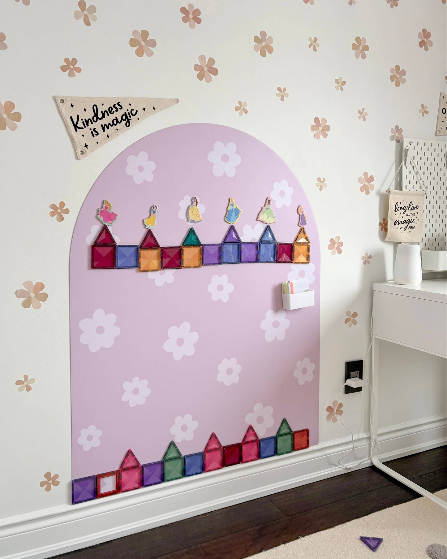 MEGA Magic Playwall - Arch Magnetic Wall Decal for Kids: Neutral Check