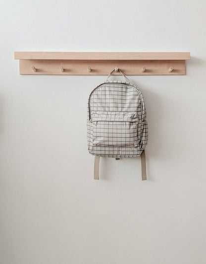 Mini Backpack - Taupe grid - Menoum Menoum