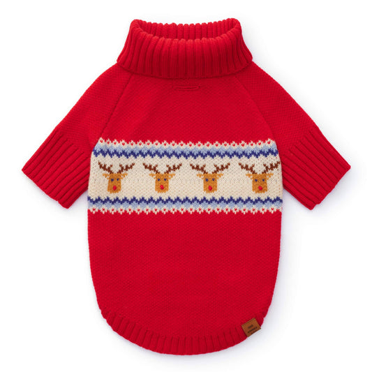 Reindeer Fair Isle Bobble Dog Sweater: M