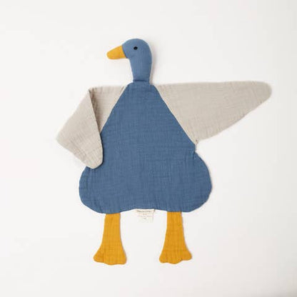 Organic Muslin Duck Toy: White & Mint