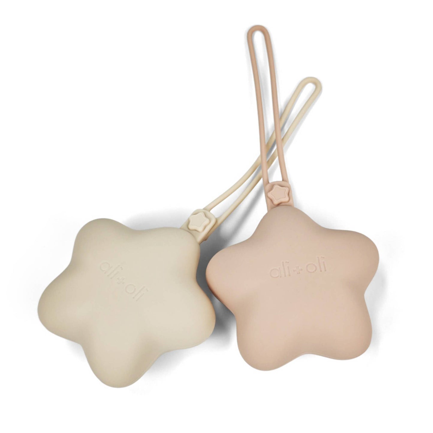 Ali+Oli Silicone Pacifier Case 2-pack Star (Blush & Sand)