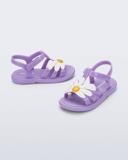 Mini Melissa Hip Bloomy Baby Sandals: Lilac/White