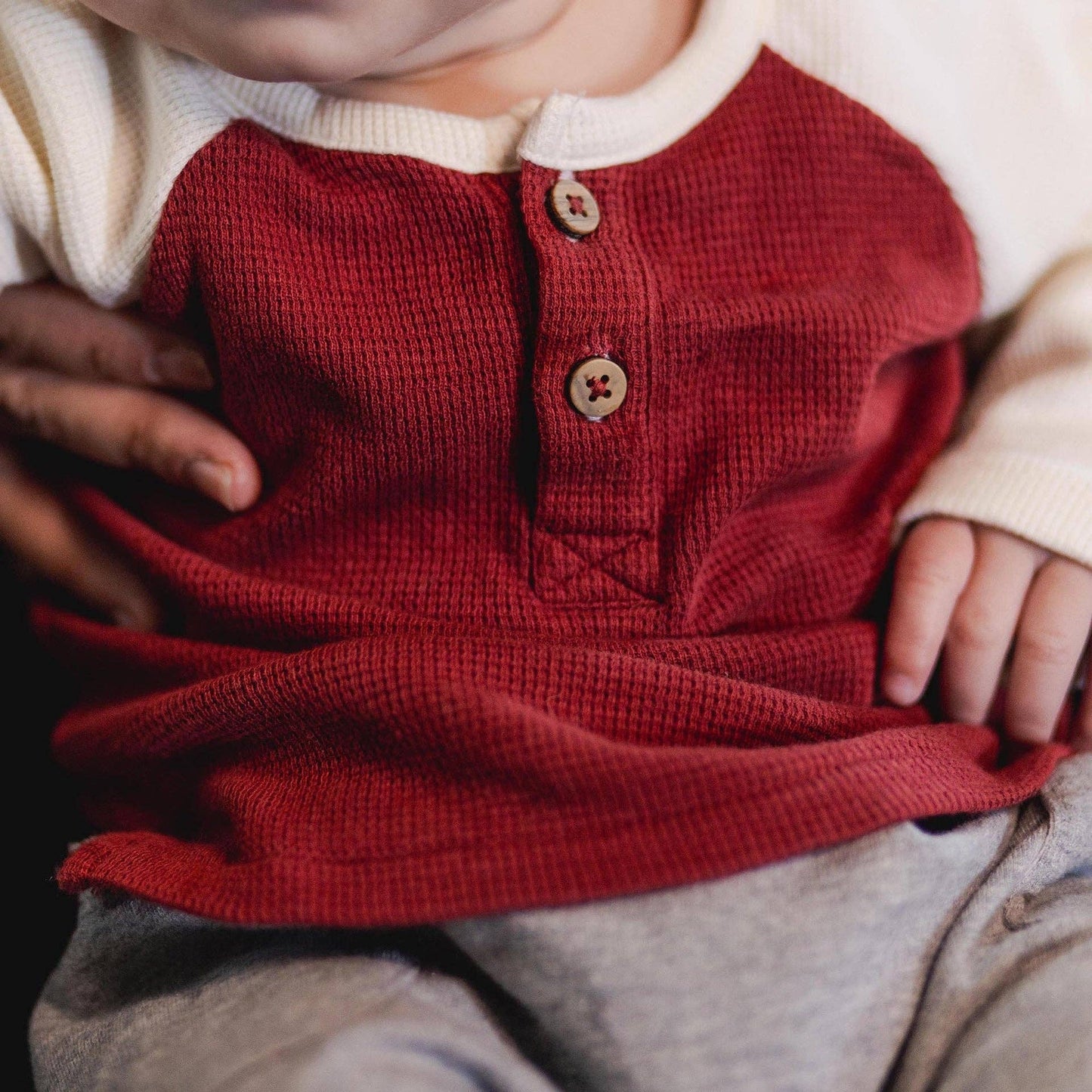 Thermal Organic Boy Tee & Pants Set - Brick Red: 3T