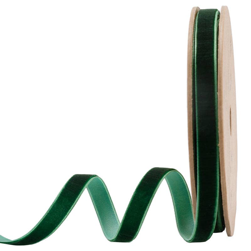 17 Colors | 3/8" Velvet Ribbon | 10 Yard Roll: Bay Leaf