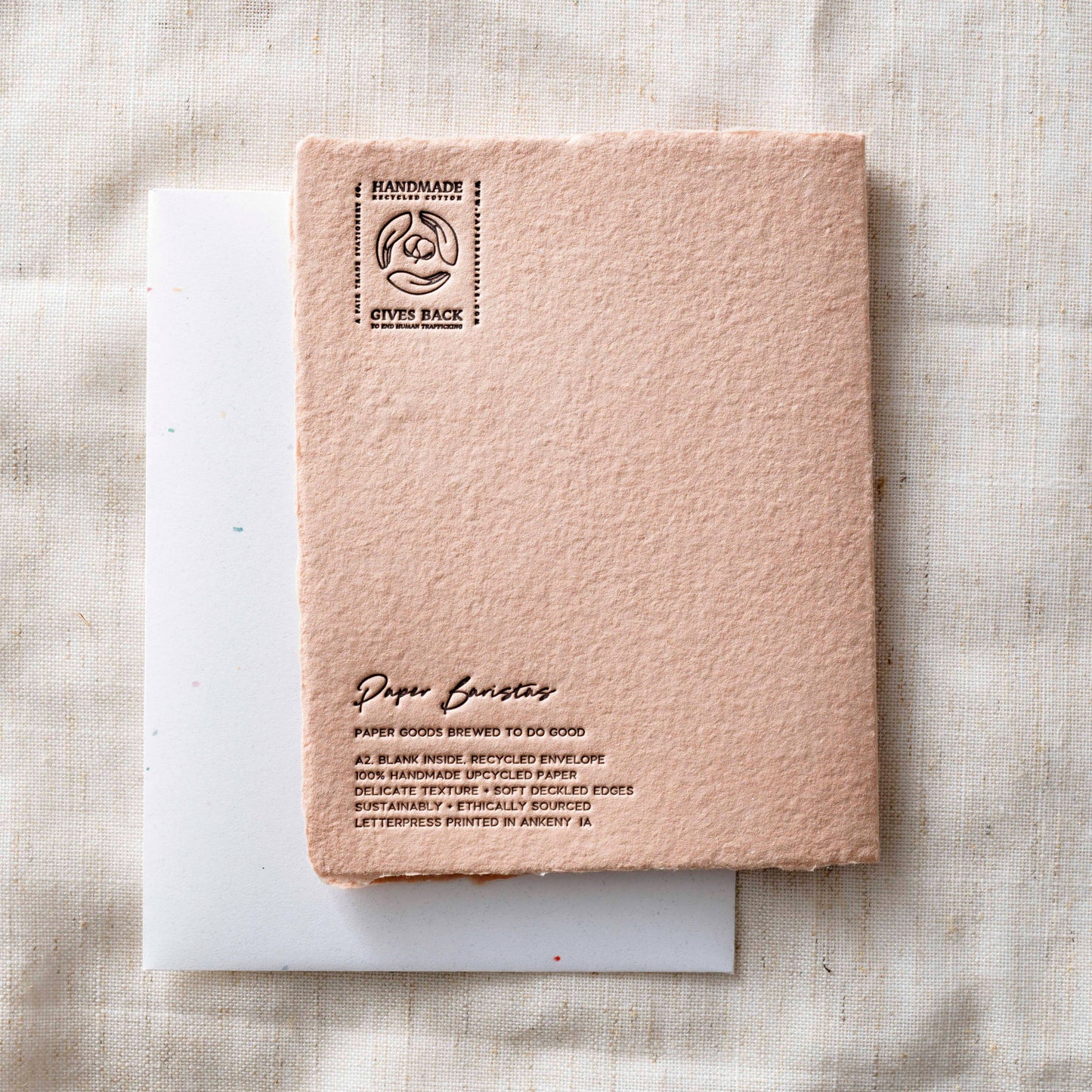 Love you the Most | Letterpress Love Greeting Card: Flat A2 Greeting Card. Blank on Back.