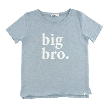 "big bro." Cotton Slub Raw Edge Tee white ink