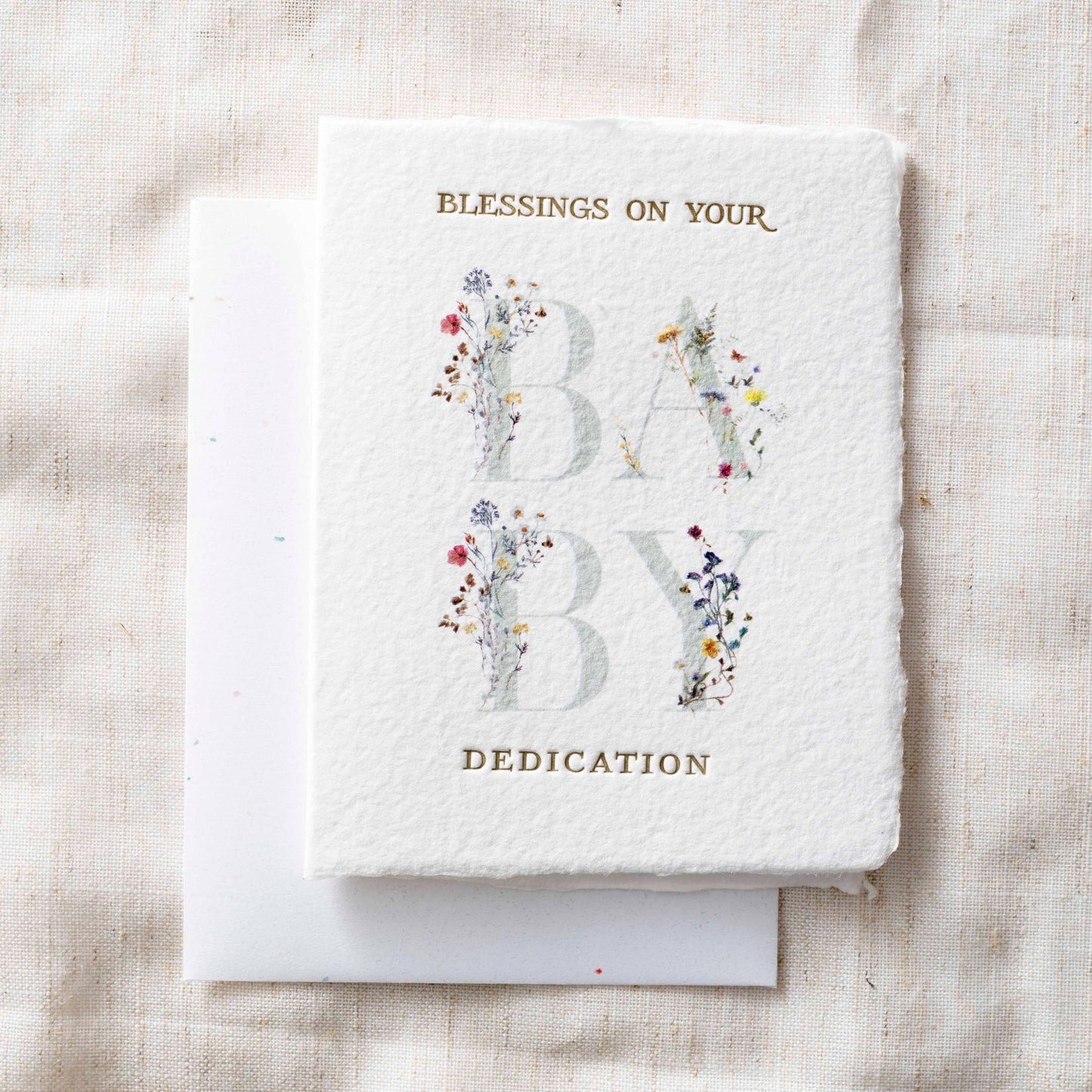 Blessings on Your Baby Dedication | Christian Greeting Card: Flat A2 Greeting Card. Blank on Back.