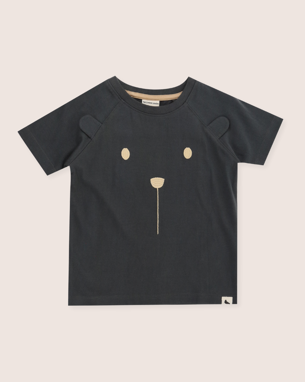 3D Bear Print Black T-Shirt: Ink / 2-3 Years