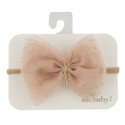 Champagne/Gold Glinda Bow Nylon Headband