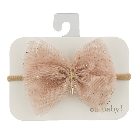 Champagne/Gold Glinda Bow Nylon Headband