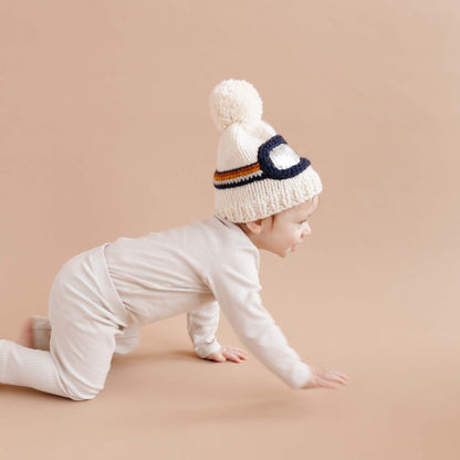 Ski Goggles Beanie, Retro Baby & Kids Winter Hat: M; 2-5yrs