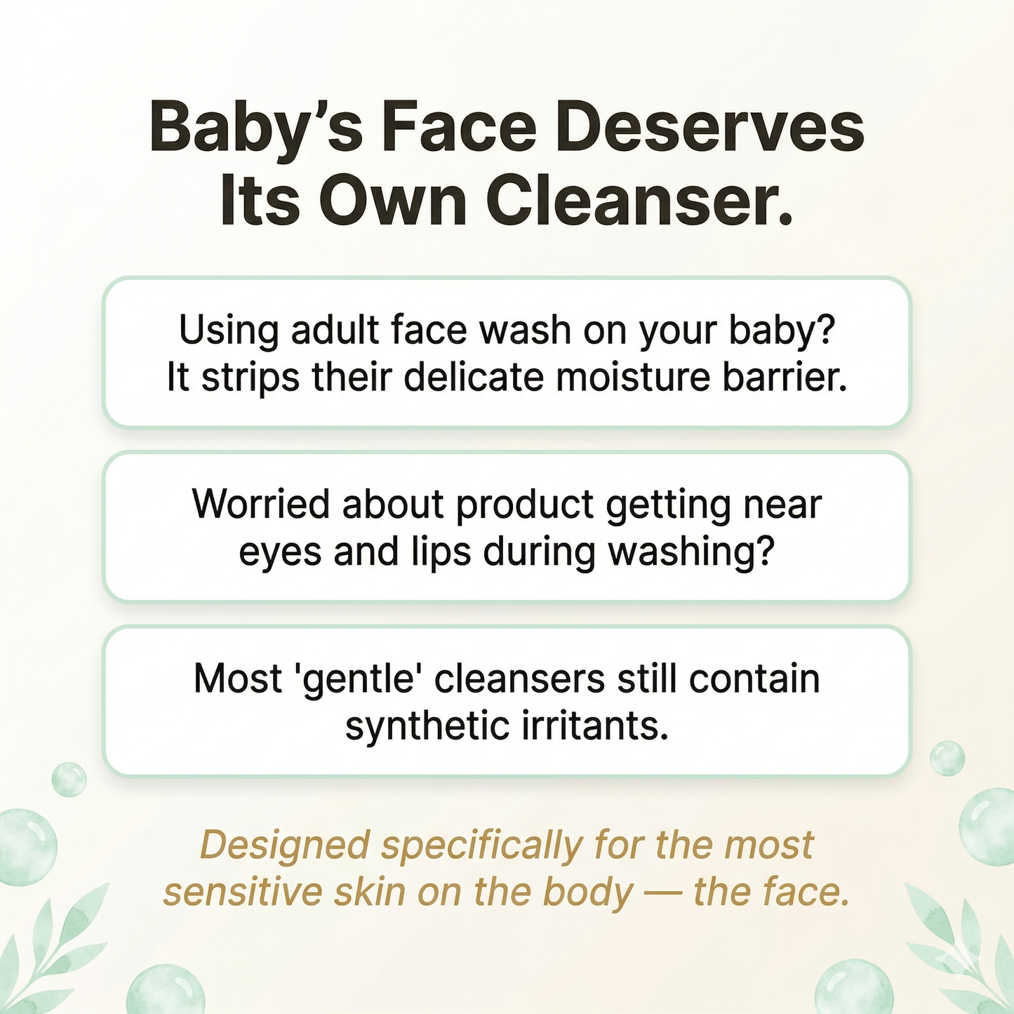 Mongdies Baby Facial Cleanser 250ml | Gentle Non-Foaming | Tear-Free