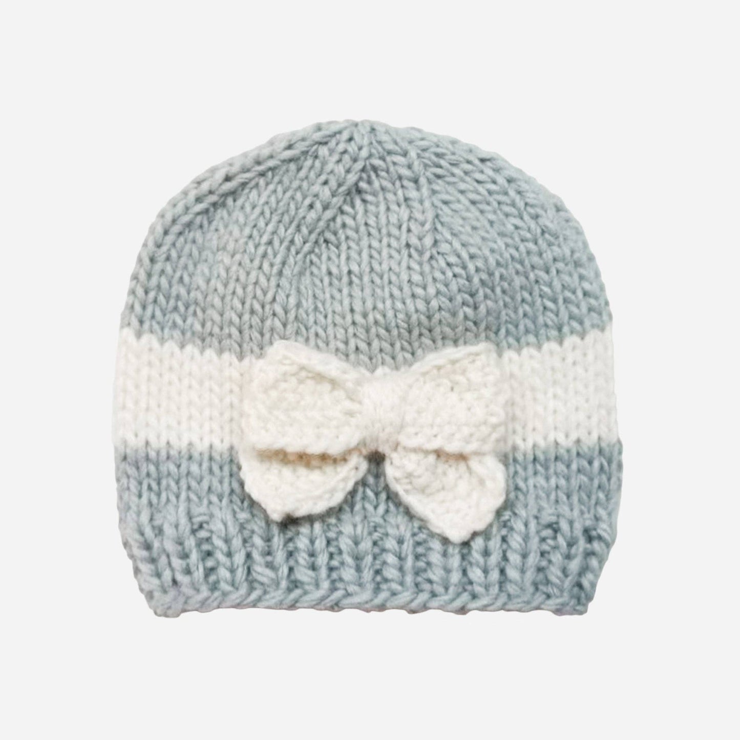 Bow Hat, Bowie Grey Cream Matching Winter Baby Kid Apparel: Bowie Grey / XS 3-6m