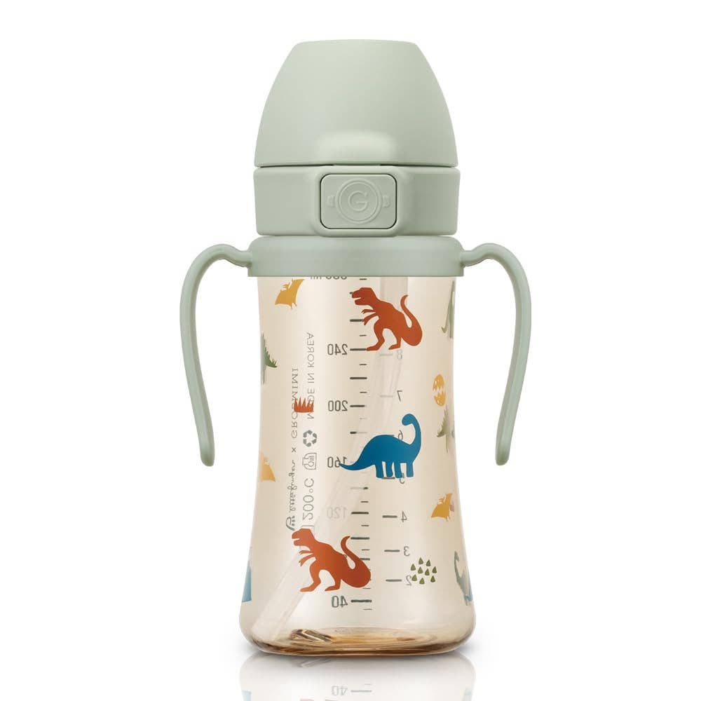 Grosmimi PPSU Straw Cup with Flip Top - 10oz (300ml) Stage 2 Straw