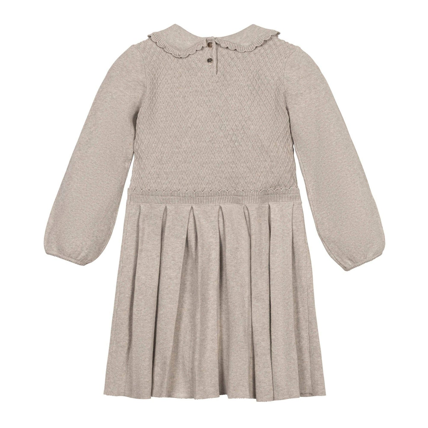 Organic Peter Pan Collar Sweater Dress: Light Taupe Heather / 3