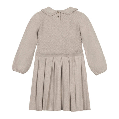 Organic Peter Pan Collar Sweater Dress: Light Taupe Heather / 5