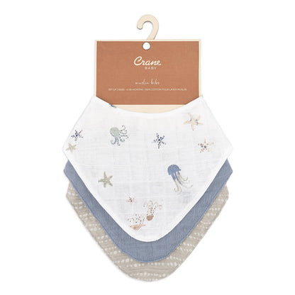 Cove 3-pc. Muslin Bib Set (Sea Life)