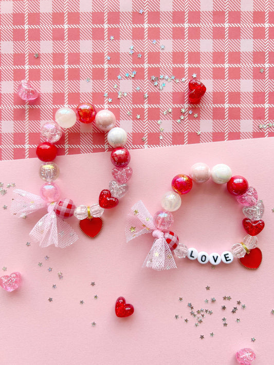 Valentine Red Heart Kids Charm Bracelet