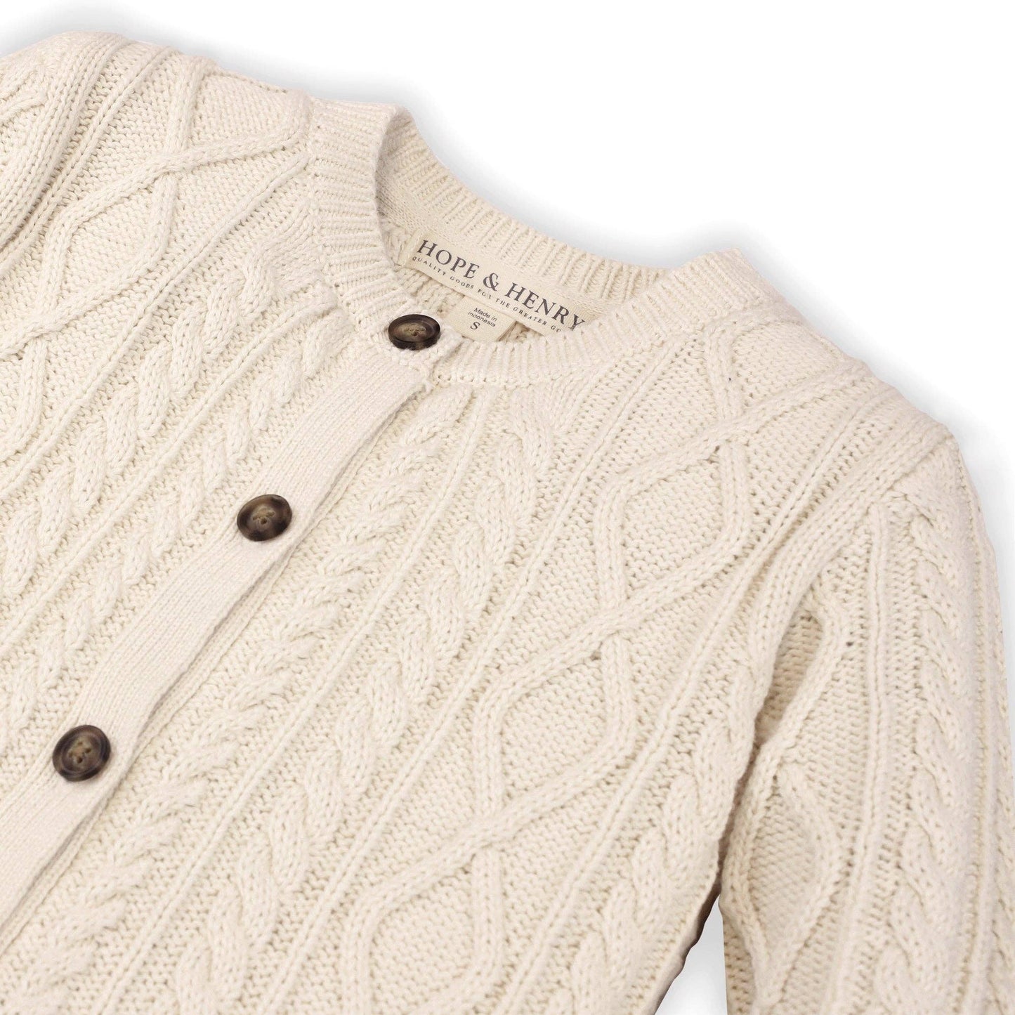 Cable Peplum Cardigan - Baby: Ivory / 6-12 Months