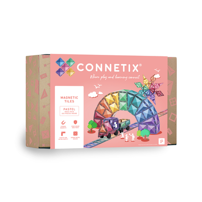 CONNETIX Magnetic Tiles Pastel Mega Pack, 202 Pieces