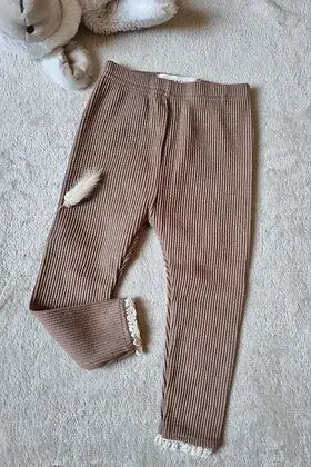 Annie & Charles® Organic Cotton Ruffle Leggings: Pink