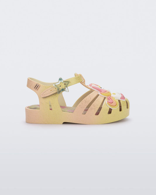 Mini Melissa Possession Unicorn Baby Sandals: Yellow/Pink