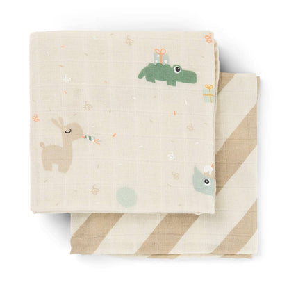 Burp cloth 2-pack Celebration Sand